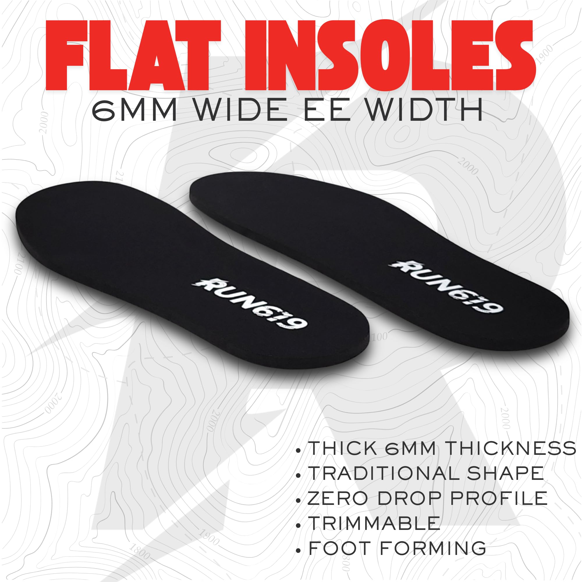 Amazon.com: Wide Run 619 Zero Drop Shoe Insoles, Traditional Shape